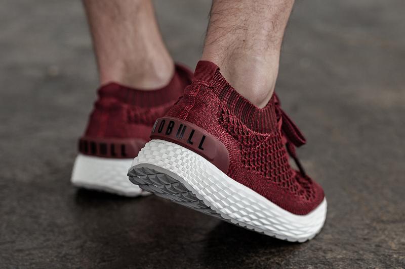Nobull Crimson Knit Runner Men's Running Shoes Burgundy | USA Y1032X